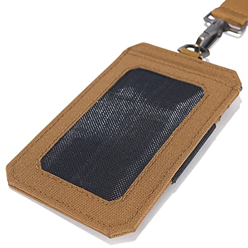CARHARTT Unisex Adult Nylon Duck Id Holder and Lanyard, Water-Repellent Canvas Id Holder with Reflective Lanyard Wallet, Nylon Duck (Carhartt Brown), One Size US