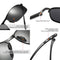 ZHILE Rectangular Polarized Sunglasses Al-Mg Alloy Temple Spring Hinge UV400 (Black, Grey)
