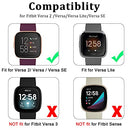 6 Pack Sport Bands Compatible with Fitbit Versa 2 / Fitbit Versa/Versa Lite/Versa SE Band, Classic Soft Silicone Replacement Wristband Strap for Fitbit Versa Smart Watch Women Men (Small, 6-Pack A)