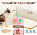 Interactive Toys for Cats, 3-in-1 Smart Interactive Kitten Toy, Fluttering Butterfly, Random Moving Ambush Feather, Catnip Bell Track Balls, Indoor Exercise Cat Kicker (Pink)