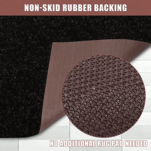 ZGR Runner Rug 2 ft x 6 ft Carpet Runners, Indoor/Outdoor Hallway Kitchen Entryway Bedroom Area Rugs with Natural Non-Slip Rubber Backing, Garage mat, Black, Custom
