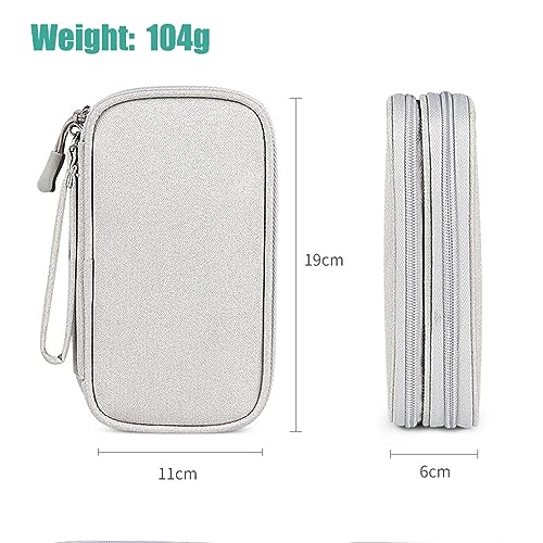 Electronics Organizer, Business Travel Universal Cable Organizer Bag Waterproof Electronics Accessories Portable Double Layers Storage Cases for Charger, Phone, USB, SD Card, Hard Drives, Power Bank