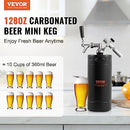 VEVOR Beer Growler Tap System, 4L/128oz Mini Keg, 304 Stainless Steel Pressurized Beer Growler, Keg Growler with Pressure Display, CO2 Regulator Faucet, Leak-Proof Ring for Draft, Homebrew, Craft Beer