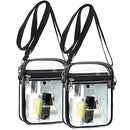 2 Pcs Clear Crossbody Purse Bag Stadium Approved Bag Transparent Shoulder Bag for Sports Games Concerts and Festivals, Black