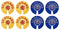 Acclaim Jumbo 6 cm 1 x Scotland Rampant Lion Yellow Red 1 x Scotland Thistle Blue Gold Lawn Bowls Identification Stickers Markers 2 Full Sets of 4 Self Adhesive