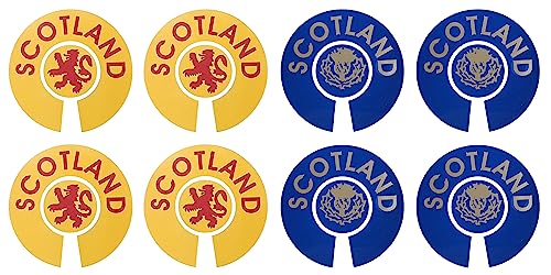 Acclaim Jumbo 6 cm 1 x Scotland Rampant Lion Yellow Red 1 x Scotland Thistle Blue Gold Lawn Bowls Identification Stickers Markers 2 Full Sets of 4 Self Adhesive