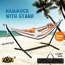 Portable Double Hammock with Stand Hanging Chair Outdoor Garden Beach Bed Travel Camping Gear Colourful