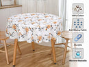 RUVANTI Round Tablecloth 70 Inch, for 3-6 Feet Tables, 100% Cotton Round Table Cover, Stain Resistant, Reusable, Washable, Perfect for Kitchen, Dining, Wedding, Parties, Holiday – Orange Grey Floral