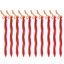 TRIWONDER 10 Pack Lightweight Heavy Duty Aluminum Tent Stakes Pegs (Red - Swirled Shape - 9.84 Inches)