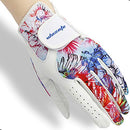 wosofe Golf Glove Women Pair Cool Leather Both Hand Summer Floral Colorful Breathable XL Sport Gloves