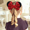 3Pcs Mouse Ear Sequins Scrunchies,Mouse Ears Hair Scrunchies Velvet Sparkle Sequin Hair Ties Elastic Hair Bands Ropes Ponytail Holder Bow,Mouse Ears Velvet Scrunchies Bows Hair Bands Hair Ties