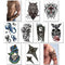 Temporary Tattoos For Men Guys Boys & Teens - Fake Half Arm Tattoos Sleeves For Arms Shoulders Chest Back Legs Cross Skull Owl Clock Scorpion Rose Realistic Waterproof Transfers 8 Sheets 8x6"