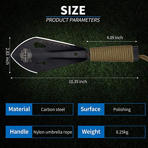 Backpacking Trowel, Portable Survival Shovel Lightweight Hiking Camping Trowel, Small Camping Multitool with Carrying Pouch for Hiking Digging Outdoor Gardening