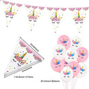 ZCOINS Unicorn Birthday Party Supplies Plates Cups and Napkins, Candy Bags,Tablecover,Banner,Bunting and Unicorn Balloons