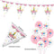 ZCOINS Unicorn Birthday Party Supplies Plates Cups and Napkins, Candy Bags,Tablecover,Banner,Bunting and Unicorn Balloons