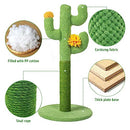 UPET Cat Scratching Posts 60cm Tall Cute Cactus Cat Tower Premium Unique Kitten Claw Scratcher Sisal Scratch Posts Vertical Green Kittens Scratch Post with Sisal Rope for Indoor Small Large Cats