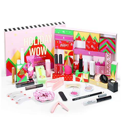 Christmas Advent Calendar 2023, Makeup Beauty Advent Calendar, Christmas Countdown Calendar - Lipstick Eye Shadow Makeup Tools Gift Box Party Favors, Perfect For Women Full Kit