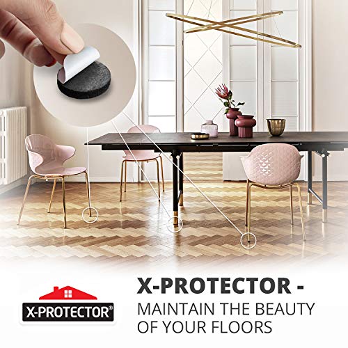 Felt Furniture Pads X-PROTECTOR - 48 Premium Felt Pads Floor Protector - Chair Felts Pads for Furniture Feet Wood Floors - Best Furniture Pads for Hardwood Floors - Protect Your Wood Floors!