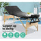 Zenses Massage Table 75cm Portable 3 Fold Wooden Beauty Bed Black
