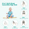 BABY JOY 5 in 1 High Chair, Convertible High Chairs for Babies and Toddlers/Booster Seat/Table and Chair Set, Infant Wooden Highchair w/ 5-Point Harness, 4-Position Removable Tray & PU Cushion (Gray)
