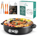 Food Party Hot Pot and Grill Electric Smokeless Grill 220V 2200W with Separable Cooking Plate Hotpot Korean BBQ Indoor Barbecue & Grill Shabu Shabu Pot