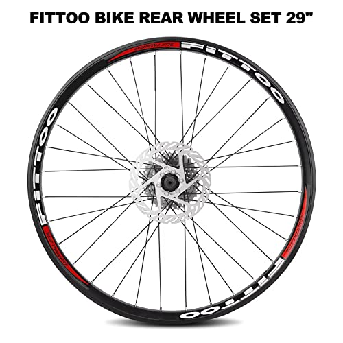 FITTOO Mountain Bike Wheel Set, 29" Rear Bicycle Bike Wheel, High Strength Aluminum Alloy Rim, 8-Speed Thread-on Freewheel