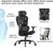 KERDOM Office Chair, Ergonomic Desk Chair, Comfy Breathable Mesh Task Chair with Headrest High Back, 3D Adjustable Armrests, Executive Swivel Chair with Roller Blade Wheels (KD968ZK-Black)
