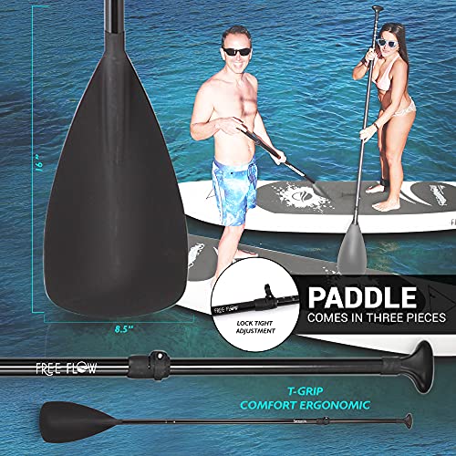 SereneLife Inflatable Stand Up Paddle Board (6 Inches Thick) with Premium SUP Accessories & Carry Bag | Wide Stance, Bottom Fin for Paddling, Surf Control, Non-Slip Deck | Youth & Adult Standing Boat