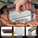 HULISEN Stainless Steel Burger Press, Heavy Weight Smashed Burger Press, Grill Press with Heat Resistant Wood Handle, 6 Inch Burger Smasher, BBQ Griddle Accessories for Bacon Hamburger Steak Meat