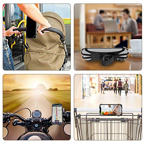Bike Phone Mount Holder, Bicycle Mobile Phone Holder Removable Smartphone Holder with 360 Degree Rotatable Universal for All 5-6.5 inch Smartphones