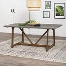 Walker Edison Modern Farmhouse Small Kitchen Furniture Dining Room Table Wood, 72 Inch, Grey and Brown