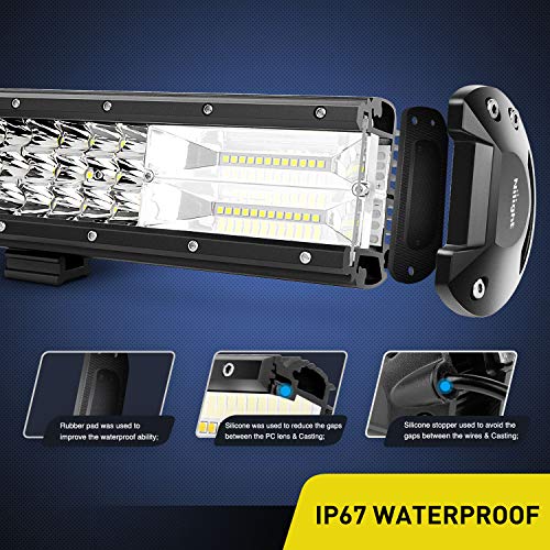 Nilight - 18005C-A 26Inch Triple Row Lights 297W 29700LM Flood Spot Combo Beam Bar Driving Boat Super Bright Led Off Road Trucks