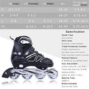 Zuwaos Boys Kids Adjustable Inline Skates, Girls Inline Skates for Kids, Beginner Roller Skates for Girls Men and Ladies Outdoor (1