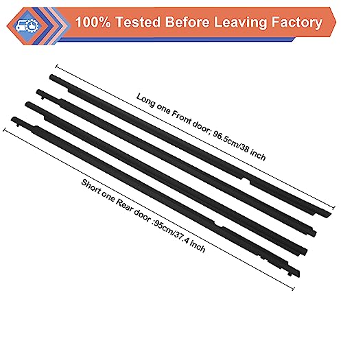 ZONFANT 4 Pcs Black Car Outer Door Window Moulding Trim Weatherstrip Seal Belt Compatible with 2009-2013 Toyota Corolla, Replace