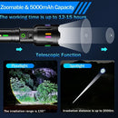 【Led Torch with Fluorescent Strong Lighting】30000 High Lumens Fast Charging Flashlight with Power Display,6 Lighting Modes IPX67 Waterproof Torches, Zoomable Long Shot Flash Light for Hiking,Camping