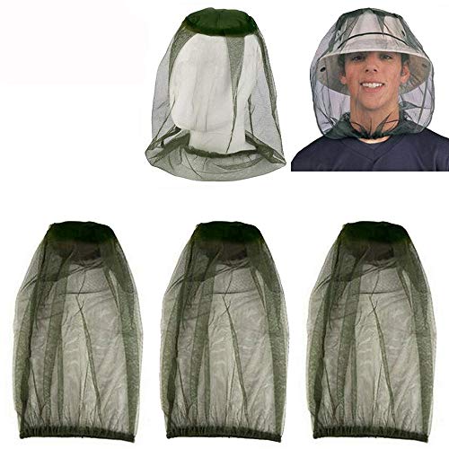 HEYUS [3 Pack] Head Net Mesh Face Neck Protection from Insects Bugs Flies Gnats, Beekeeper Anti-Mosquito Bee Fly Mask Cap Hat Protective Cover Mask for Any Outdoor Lover