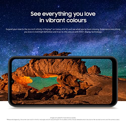 Samsung Galaxy A14 5G Single SIM Smartphone, Black, 4GB RAM, 128GB Storage
