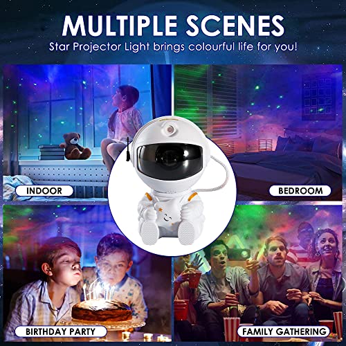 AUTOWT Astronaut Star Light Projector - Galaxy Space Nebula Ceiling Projection Lamp for Bedroom with Timer and Remote, 360° Rotation Starry LED Night Lights for Kids Adults