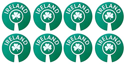 Acclaim Jumbo 6 cm Ireland Green White Lawn Bowls Identification Stickers Markers 2 Full Sets Of 4 Self Adhesive