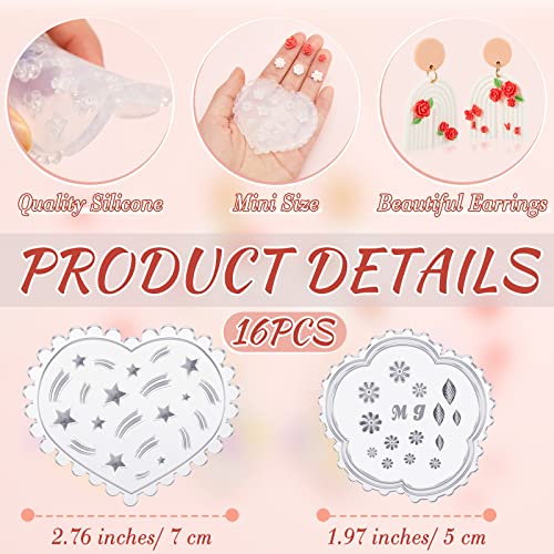 Zeyune Polymer Clay Earring Molds Flower Polymer Clay Molds Clay Cutters for Polymer Clay Jewelry Rose Mold Letter Daisy Leaf Heart Butterfly for Polymer Clay Earrings Jewelry Making