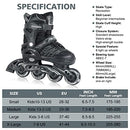 ITurnGlow Adjustable Inline Skates for Kids and Adults, Roller Skates with Featuring All Illuminating Wheels, for Girls and Boys, Men and Ladies
