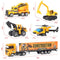 jenilily Construction Toy Vehicle Cars Model Trucks, Transporter Truck Mini Excavator Digger Dumper Tractor for Kids Boys Age 3+