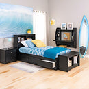 Black Twin Bookcase Headboard