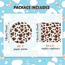 40PCS Cow Print Birthday Party Supplies Farm Animals Cow Print Birthday Party Tableware Includes Cow Print Plates And Cow Print Napkins For Cow Print Theme Birthday Party Decorations