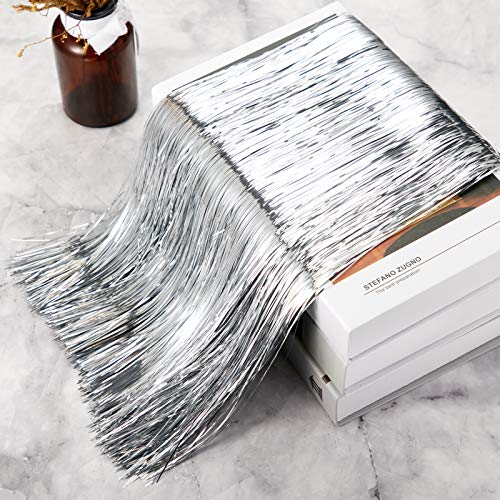 2500 Strands Decorations Tinsel Garland Tinsel Foil Fringe Icicles for Christmas Holiday Decor Birthday Home Graduation Supplies (Silver)