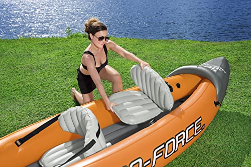 Bestway | Hydro-Force Rapid X2 Kayak| Inflatable Boat Set with Hand Pump, Paddles, Seats, Fins and Storage Bag | Two Seater