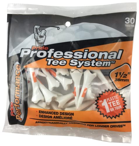 Pride Professional Tee System Evolution Golf Tee, Orange, 3.8 cm Length, 30 Counts