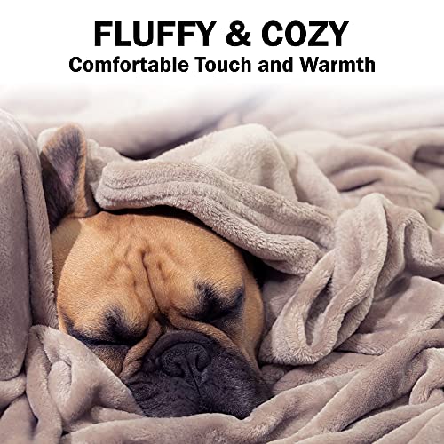 Ultra Soft Double Sided Microfiber Polyester Blanket for Extra Warmth in Bed, Luxury Light Weight Flannel Throw Perfect for Keep Warm snuggling on The Sofa Couch Chair (40"X50", Tan)