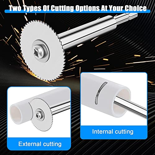 Zicojia PVC Pipe Inside Cutter Internal Plastic Pipe with 1/4Inch Hex 32Mm,35Mm,44Mm Saw Blades Plumbing Inside Cutter
