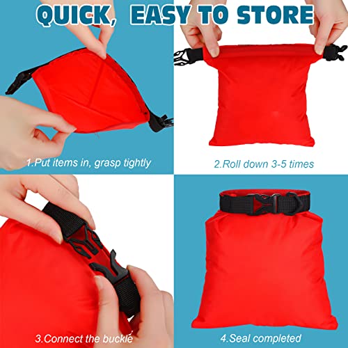 LEIFIDE 10 Pcs Ultralight Dry Bags Waterproof Lightweight Airtight Bags Ripstop Camping Gear Dry Sack Portable Roll Top Dry Pack for Backpacking Kayaking Hiking Swimming Boating Outdoor, 5 Sizes